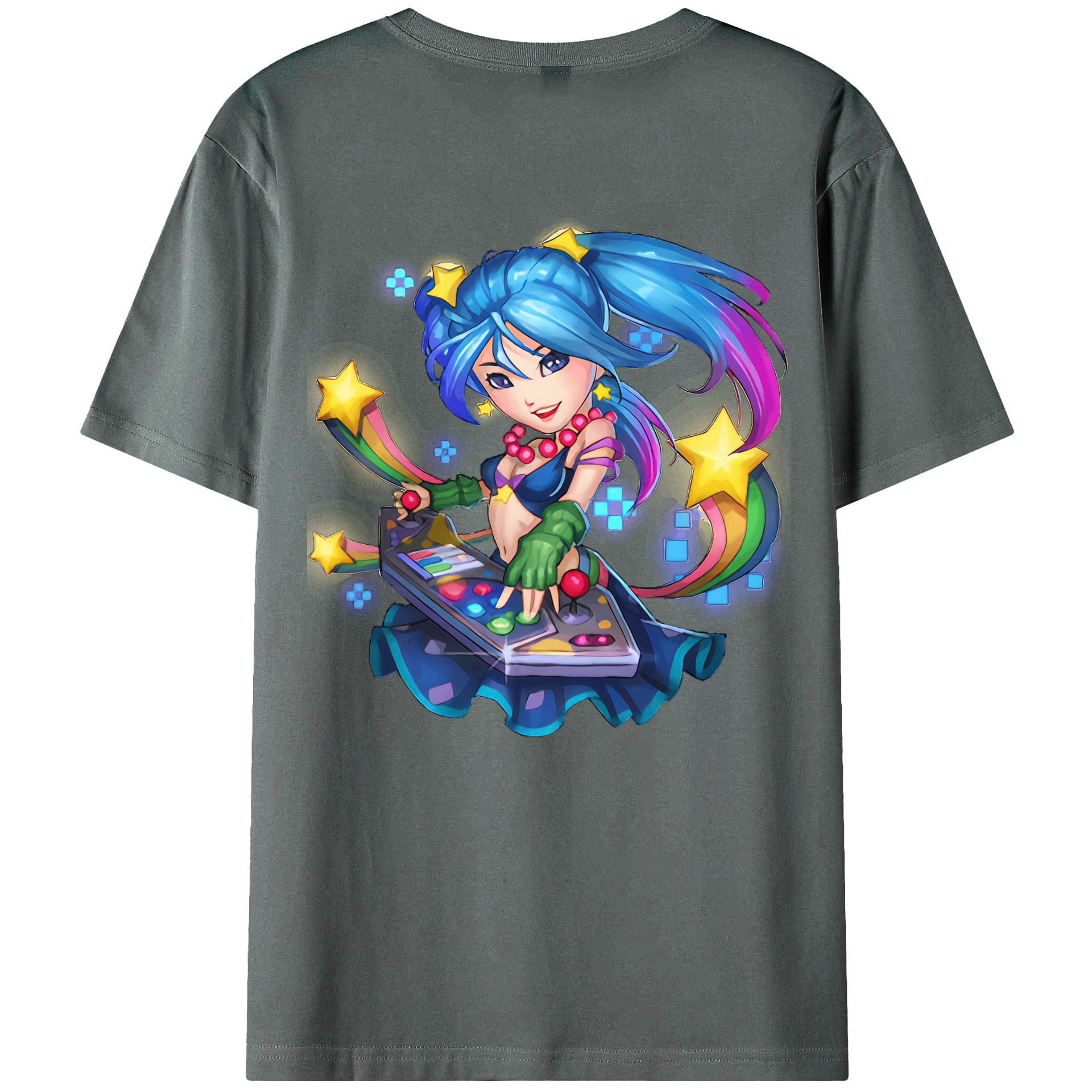 （画像用） リーグ・オブ・レジェンド League of Legends LOL 綿100％ メンズ半袖Tシャツ（バックプリント） 通気性